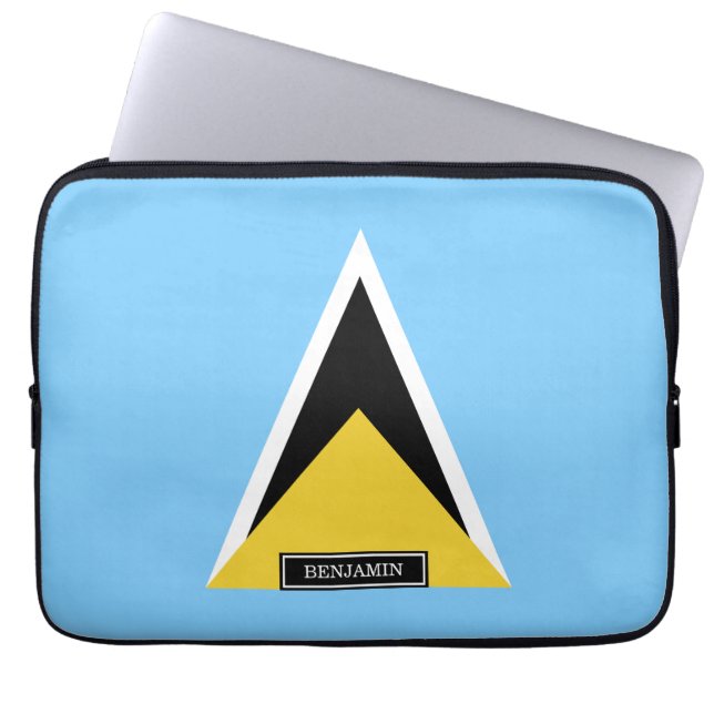 Saint Lucia Flag Laptop Sleeve (Voorkant)