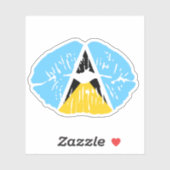 Saint Lucia Flag lip Sticker (Vel)