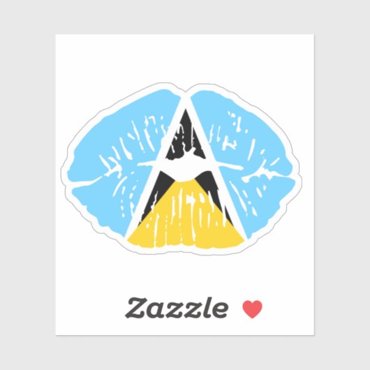 Saint Lucia Flag lip Sticker (Vel)