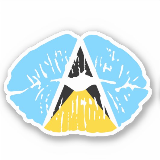 Saint Lucia Flag lip Sticker (Voorkant)