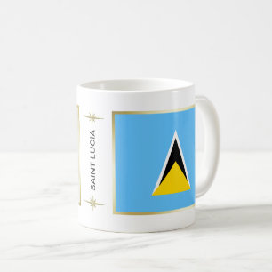 Saint Lucia Flag + Map Mok