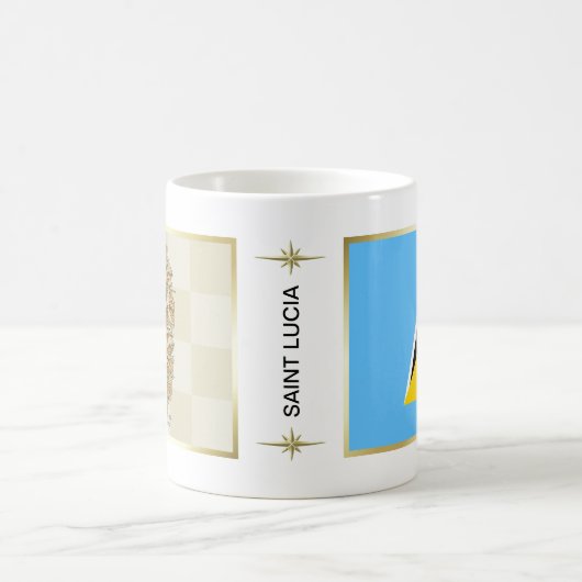 Saint Lucia Flag + Map Mok (Center)