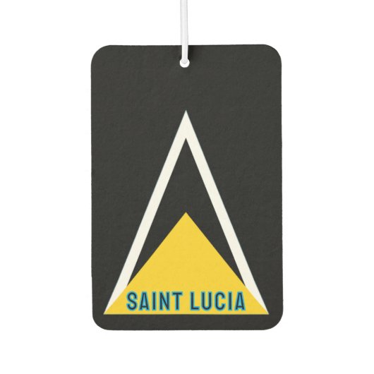 Saint Lucia Flag - Noir Luchtverfrisser (Voorkant)