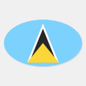 Saint Lucia Flag Ovale Sticker (Voorkant)
