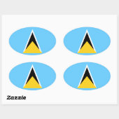 Saint Lucia Flag Ovale Sticker (Vel)