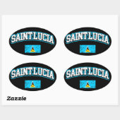 Saint Lucia Flag Ovale Sticker (Vel)