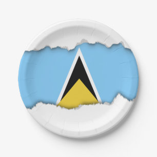 Saint Lucia Flag Papieren Bordje