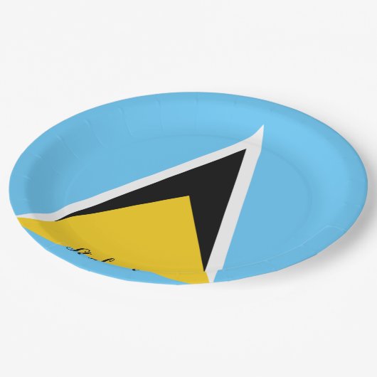 Saint Lucia Flag Papieren Bordje (Gekanteld)