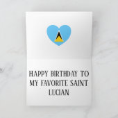 Saint Lucia Flag Patriotic Birthday Kaart (Binnen)