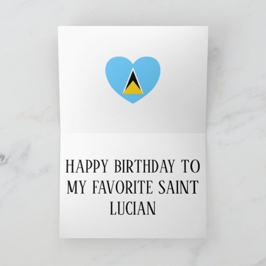 Saint Lucia Flag Patriotic Birthday Kaart (Binnen)
