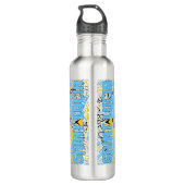 Saint Lucia Flag Patriotic Waterfles (Achterkant)