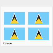 Saint Lucia Flag Rechthoekige Sticker (Vel)