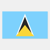 Saint Lucia Flag Rechthoekige Sticker (Voorkant)