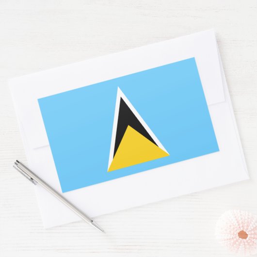 Saint Lucia Flag Rechthoekige Sticker (Envelop)