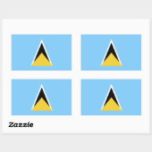 Saint Lucia Flag Rechthoekige Sticker (Vel)
