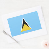 Saint Lucia Flag Rechthoekige Sticker (Envelop)