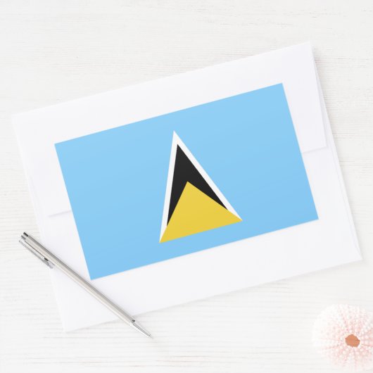 Saint Lucia Flag Rechthoekige Sticker (Envelop)