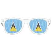 Saint Lucia Flag Retro Zonnebril (Voorkant)