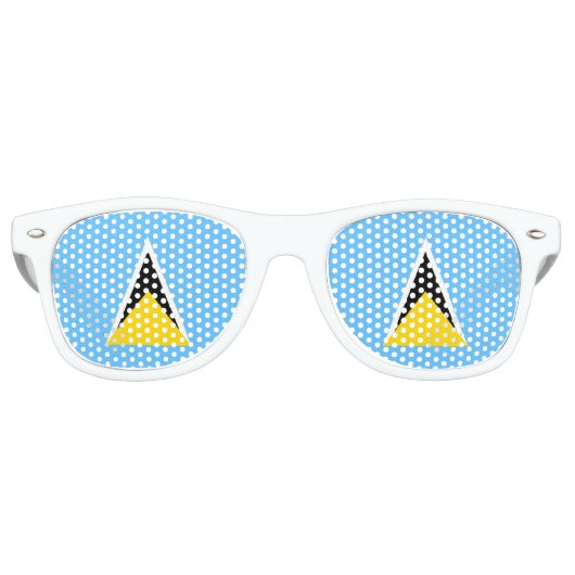 Saint Lucia Flag Retro Zonnebril (Voorkant)
