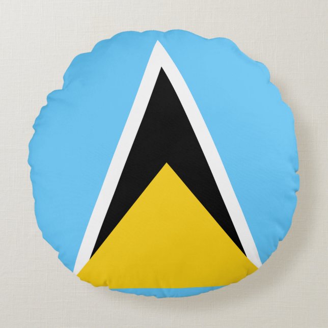 Saint Lucia Flag Rond Kussen (Voorkant)