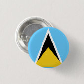 Saint Lucia Flag Ronde Button 3,2 Cm (Voorkant /achterkant)