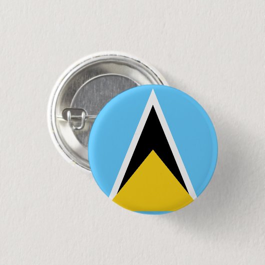 Saint Lucia Flag Ronde Button 3,2 Cm (Voorkant /achterkant)