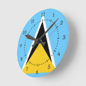 Saint Lucia Flag Ronde Klok (Hoek)