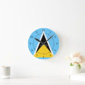Saint Lucia Flag Ronde Klok (Huis)