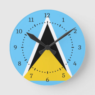 Saint Lucia Flag Ronde Klok