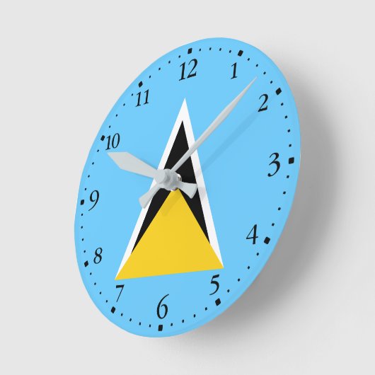Saint Lucia Flag Ronde Klok (Hoek)
