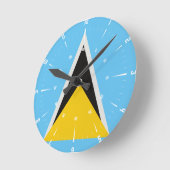 Saint Lucia Flag Ronde Klok (Hoek)