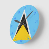 Saint Lucia Flag  Ronde Klok (Hoek)