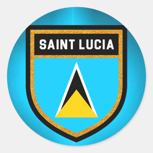 Saint Lucia Flag Ronde Sticker (Voorkant)