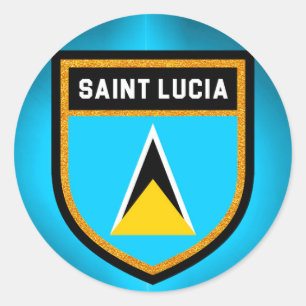 Saint Lucia Flag Ronde Sticker