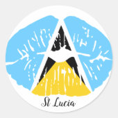 Saint Lucia Flag Ronde Sticker (Voorkant)