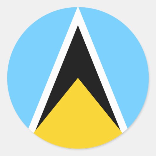 Saint Lucia Flag Ronde Sticker (Voorkant)