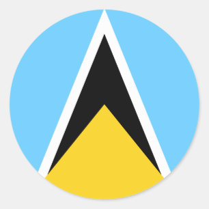 Saint Lucia Flag Ronde Sticker