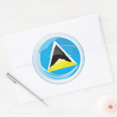Saint Lucia Flag Ronde Sticker (Envelop)