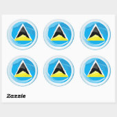 Saint Lucia Flag Ronde Sticker (Vel)
