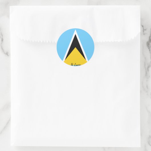 Saint Lucia Flag Ronde Sticker (Tas)