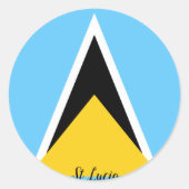Saint Lucia Flag Ronde Sticker (Voorkant)