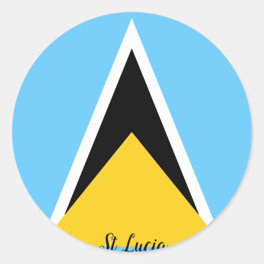 Saint Lucia Flag Ronde Sticker (Voorkant)