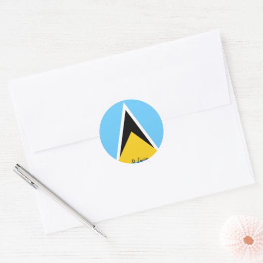 Saint Lucia Flag Ronde Sticker (Envelop)