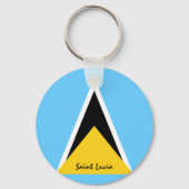 Saint Lucia Flag & Saint Lucia patriots / sporten Sleutelhanger (Achterkant)