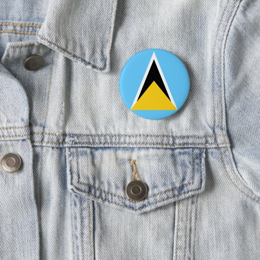 Saint Lucia Flag Saint Lucian Independence Ronde Button 5,7 Cm (In situ)
