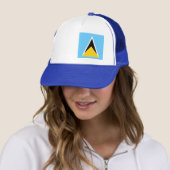 Saint Lucia Flag Saint Lucian Independence Trucker Pet (In situ)