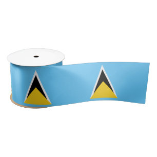 Saint Lucia Flag Satijnen Lint