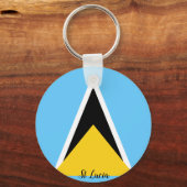 Saint Lucia Flag Sleutelhanger (Voorkant)
