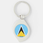 Saint Lucia Flag Sleutelhanger (Voorkant)