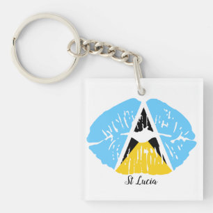 Saint Lucia Flag Sleutelhanger